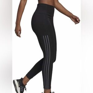 Adidas Cotton Legging with Velvet Stripes Gray XS